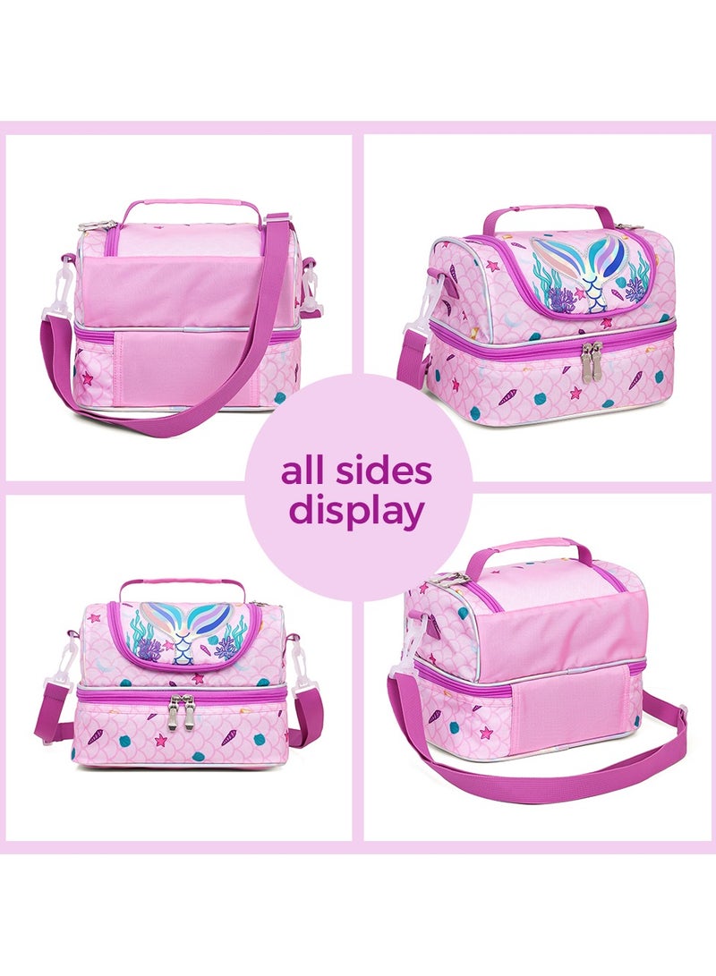 Eazy Kids Dual Compartment Lunch Bag Mermaid - Purple