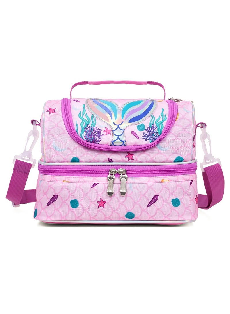 Eazy Kids Dual Compartment Lunch Bag Mermaid - Purple