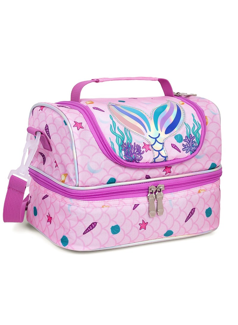 Eazy Kids Dual Compartment Lunch Bag Mermaid - Purple