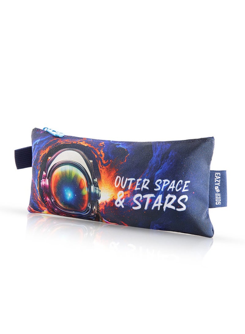 16 Inch Set Of 3 Trolley School Bag With Lunch Bag And Pencil Case Outer Space - Blue