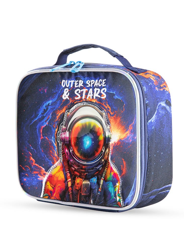 16 Inch Set Of 3 Trolley School Bag With Lunch Bag And Pencil Case Outer Space - Blue