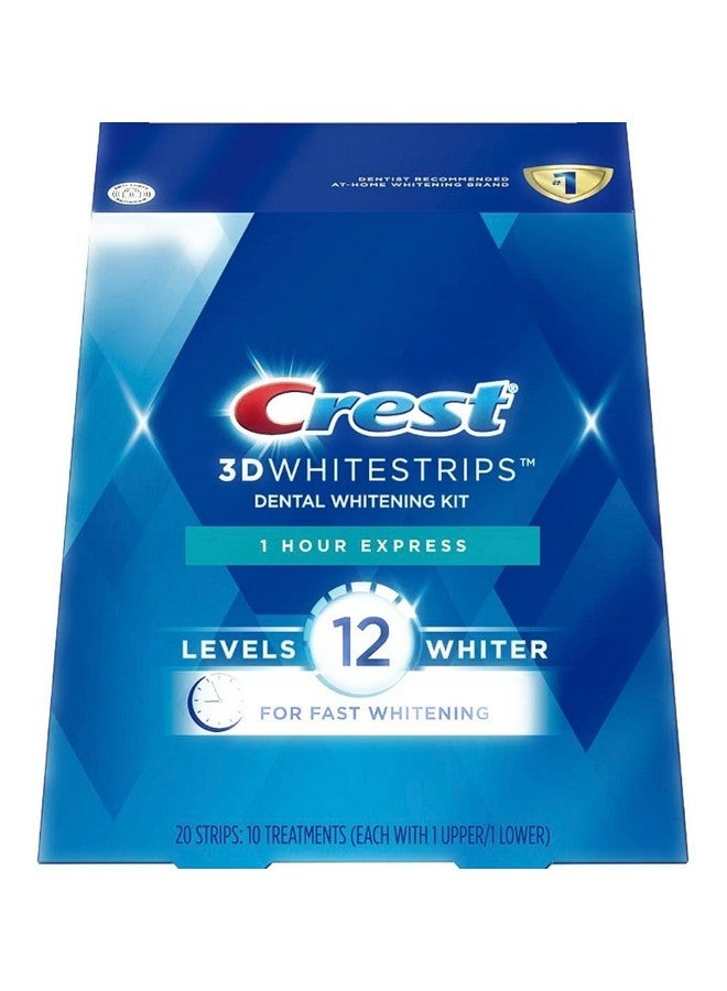 3D Whitestrips 1 Hour Express Teeth Whitening Strip Kit 20 Strips (10 Count Pack)