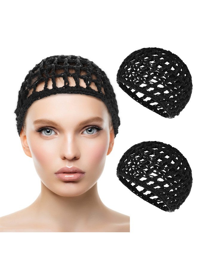 2 Pcs Hair Nets Cap Sleeping Hairnet Snoods Wrap Bonnets Long Straight Curl Wig Head Protector Black Mesh Wrapping Crochet Wave Cook Hats Bun Lift Strap Weaving Sew For Women Ballet