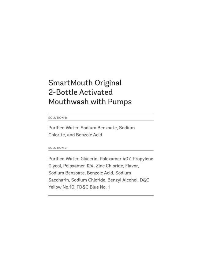 2Bottle Activated Mouthwash System With Pumps Adult Mouthwash For Bad Breath Twice Daily Oral Care System With Zinc Ion Technology Fresh Mint Flavor 32 Fl Oz (16 Oz Per Bottle)