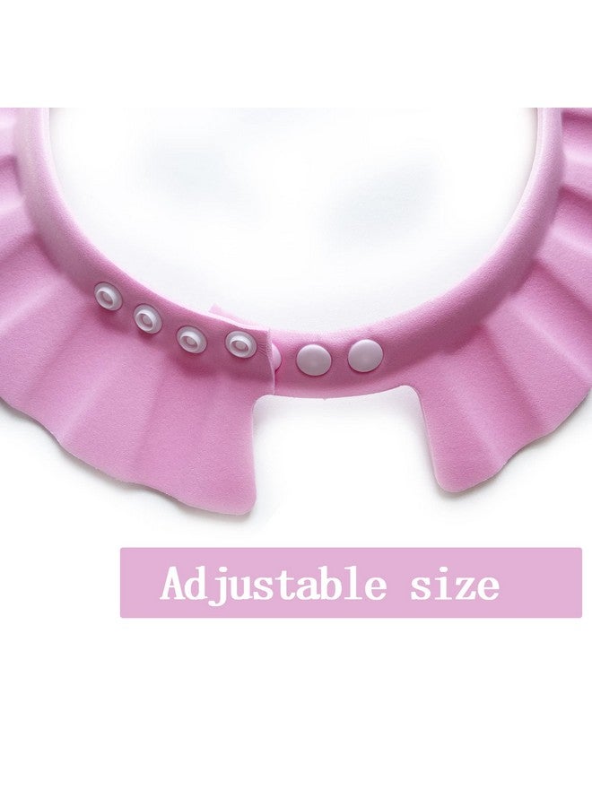 Baby Shower Cap Soft Adjustable Baby Bath Head Cap Visor For Washing Hair Shower Bathing Protection Bath Cap For Toddler Baby Kids Children (Pink)