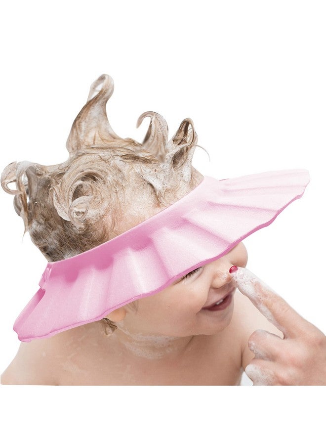 Baby Shower Cap Soft Adjustable Baby Bath Head Cap Visor For Washing Hair Shower Bathing Protection Bath Cap For Toddler Baby Kids Children (Pink)