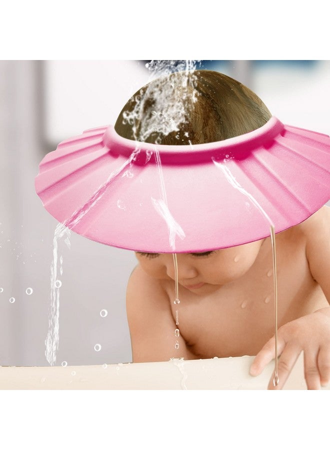 Baby Shower Cap Soft Adjustable Baby Bath Head Cap Visor For Washing Hair Shower Bathing Protection Bath Cap For Toddler Baby Kids Children (Pink)