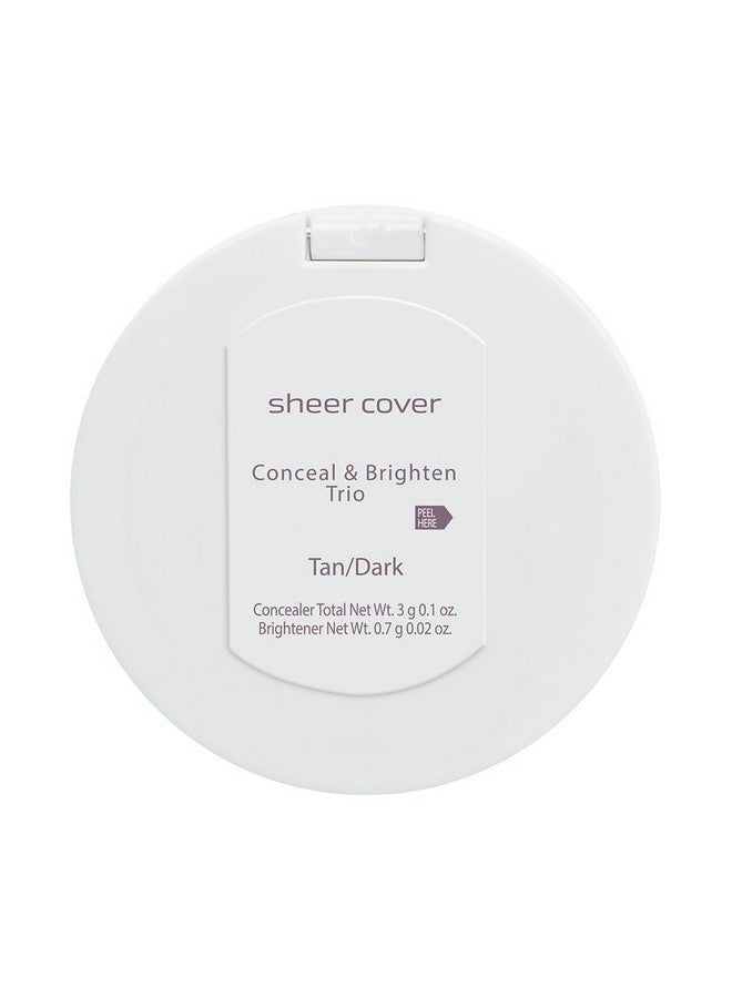 Studio Conceal & Brighten Concealer Highlight Trio Tan/Dark Shade Twotoned Concealers Shimmering Highlighter Tan/Dark Shade With Concealer Brush