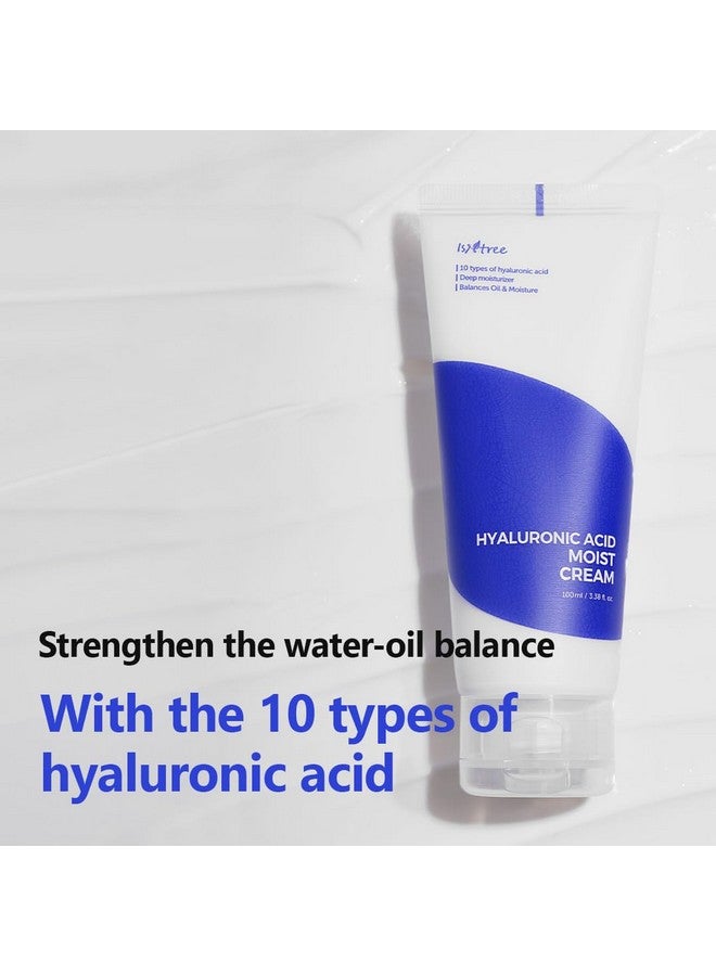 Hyaluronic Acid Moist Cream 100Ml 3.38 Fl.Oz Balances Oil & Moisture Deep Moisturizer