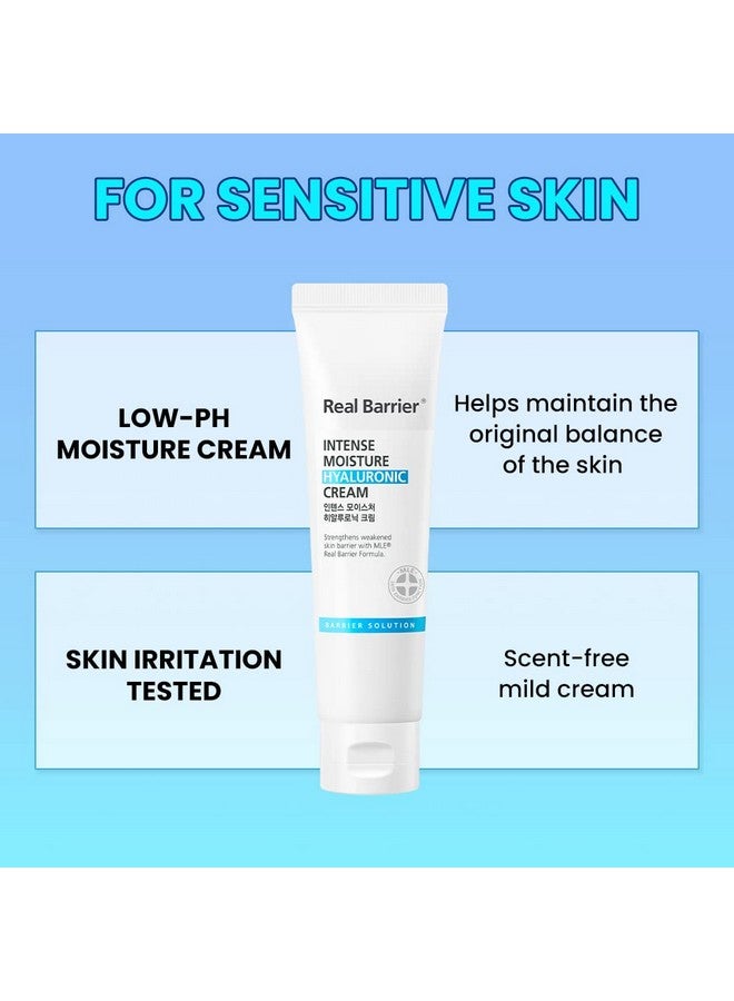 Intense Moisture Hyaluronic Cream 2.02 Oz Panthenol Skin Barrier Repair Face Moisturizer Cream Hyaluronic Acid Daily Moisturizing Facial Cream Korean Moisturizer For Sensitive Skin