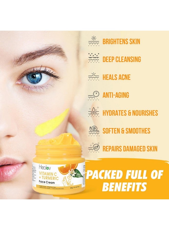 Turmeric Face Cream For Dark Spots Natural Turmeric Skin Brightening Lotion For Face & Body Cleanse Skin Fight Acne Even Tone Clear Scars Sun Damage & Hyperpigmentation With Vitamin C