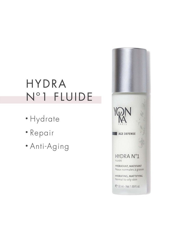 Yonka Hydra No.1 Fluide (50Ml) Age Defense Skin Care Lightweight Mattifying Moisturizer With Hyaluronic Acid And Silica Normal And Oily Skin Parabenfree