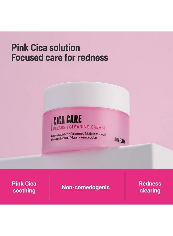Cica Care Blemish Clearing Cream Soothes Skin Irritation And Improves Oiliness Sebum Blackheads For Oily Skin Calamine Centella Asiatica Vegan Korean Moisturizer (1.96 Fl.Oz 50Ml)