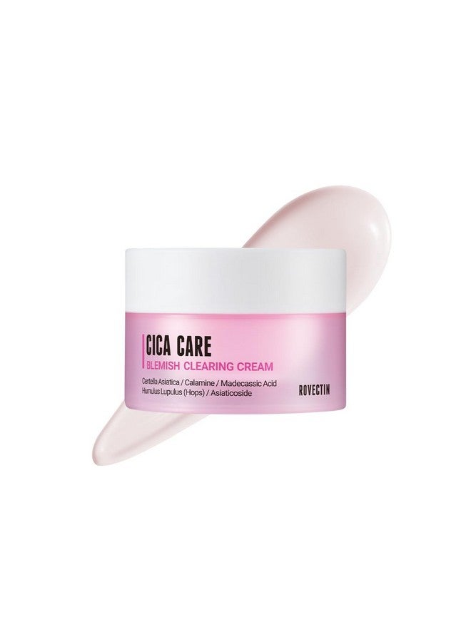 Cica Care Blemish Clearing Cream Soothes Skin Irritation And Improves Oiliness Sebum Blackheads For Oily Skin Calamine Centella Asiatica Vegan Korean Moisturizer (1.96 Fl.Oz 50Ml)