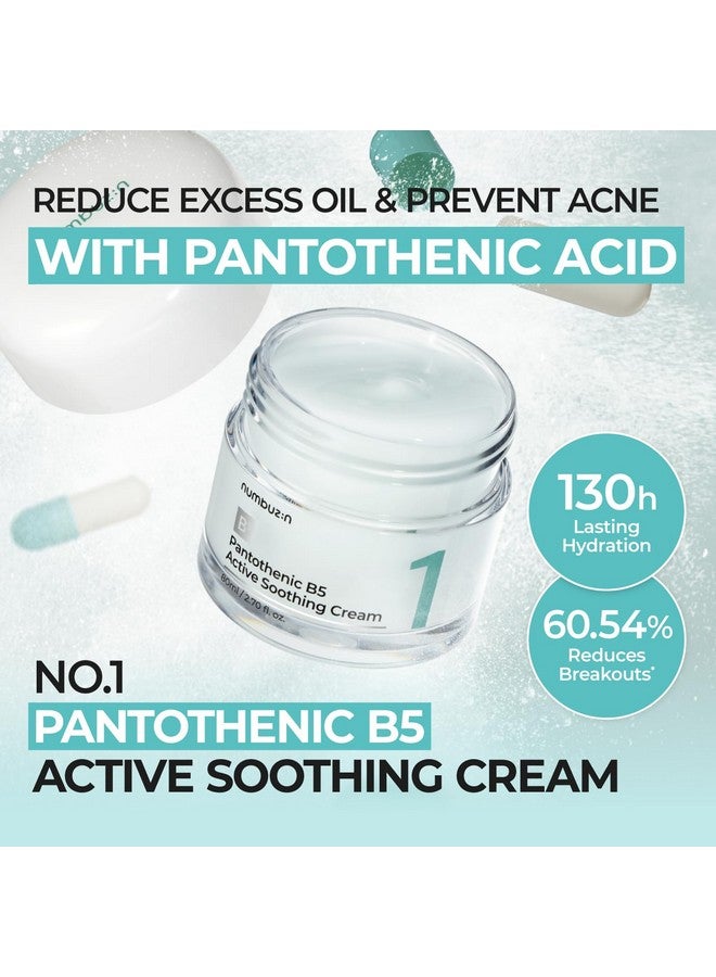 No.1 Pantothenic B5 Active Soothing Cream Lightweight Facial Moisturizer Excess Oil Control Acne Soothing Pantothenic Acid Hydrating Noncomedogenic 2.70 Fl Oz