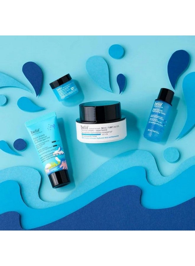 Aqua Bomb Dive Into Hydration Set 26 Hours Of Hydrating Antioxidant Skincare Soothing & Hydrating Herbs Aqua Bomb Cleansing Balm Hydrating Toner Eye Bomb