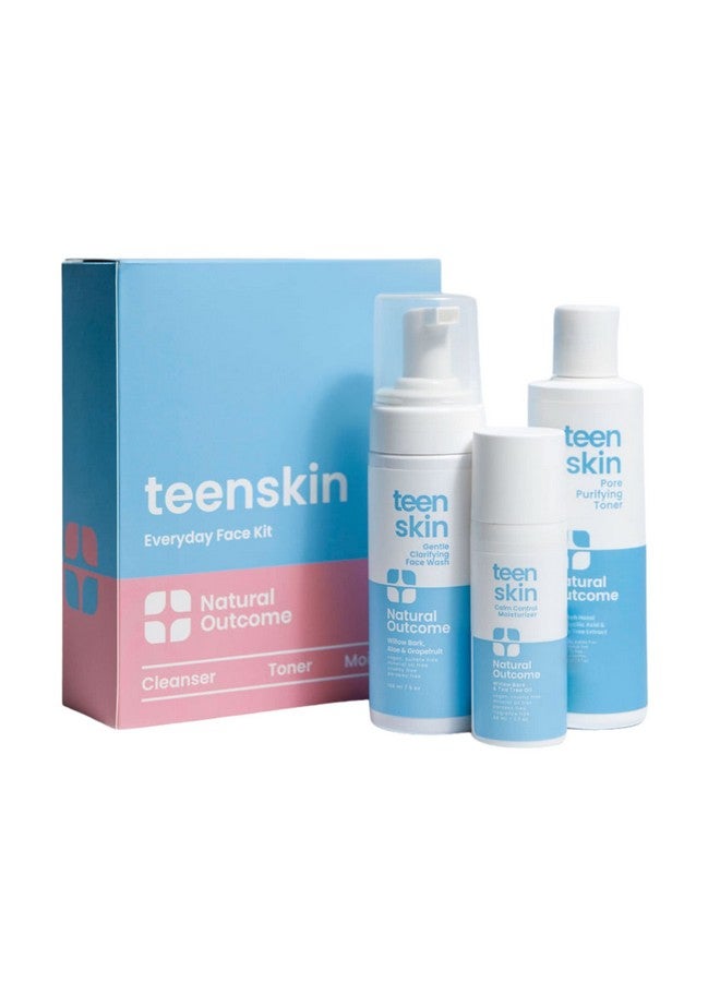 Teen Skin 3Step Skin Care Kit Daily Boys & Girls Skin Care Regimen Face Wash Toner & Moisturizer Perfect For Teens Preteens & Kids Looking To Prevent Acne 3 Pc