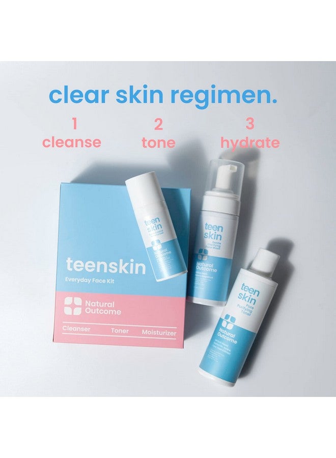 Teen Skin 3Step Skin Care Kit Daily Boys & Girls Skin Care Regimen Face Wash Toner & Moisturizer Perfect For Teens Preteens & Kids Looking To Prevent Acne 3 Pc