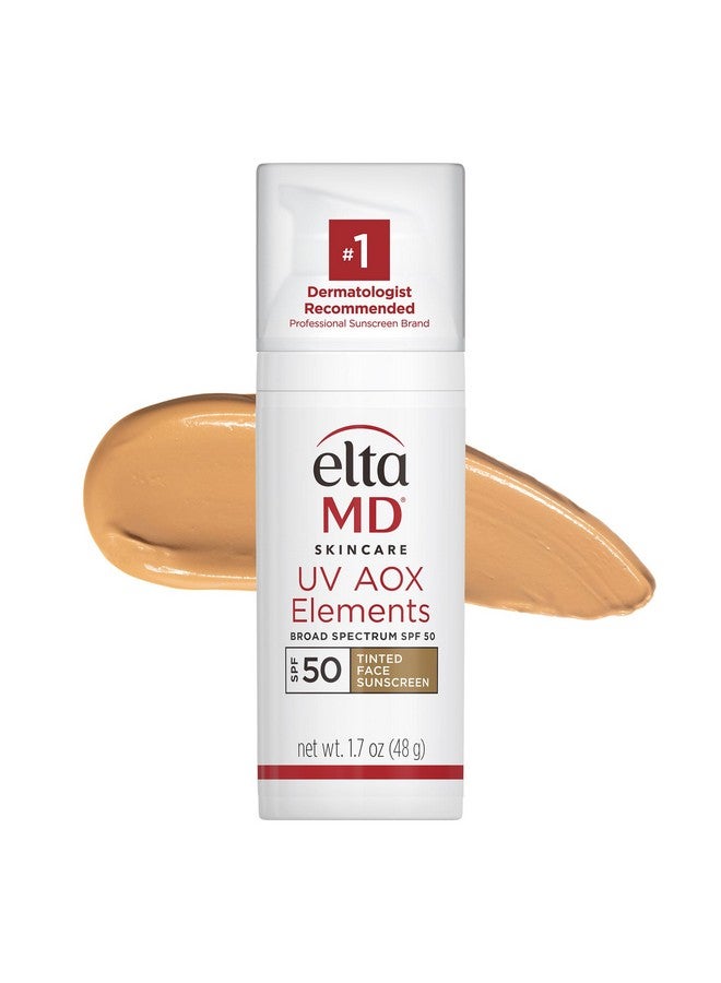 Uv Aox Elements Tinted Mineral Face Sunscreen Spf 50 Tinted Sunscreen For Face With Antioxidants 1.7 Oz Pump