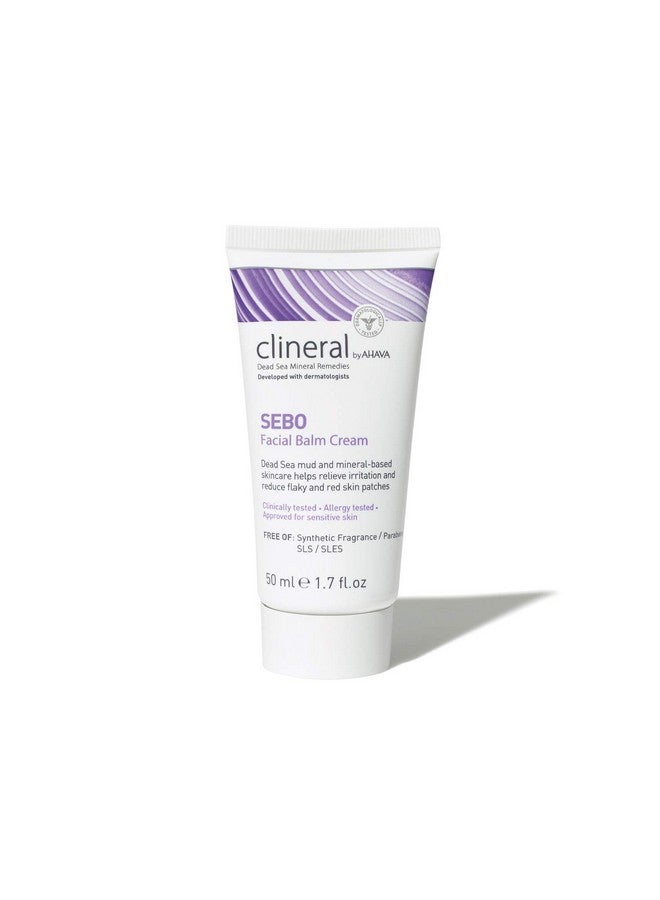 Clineral Sebo Facial Balm Cream Rich Balm Reduces Facial Irritation & Redness Softens Dry & Sensitive Skin Enriched With Osmoter Dead Sea Mud Aloe Vera Hippophae & Bergamot Oil 1.7 Fl.Oz