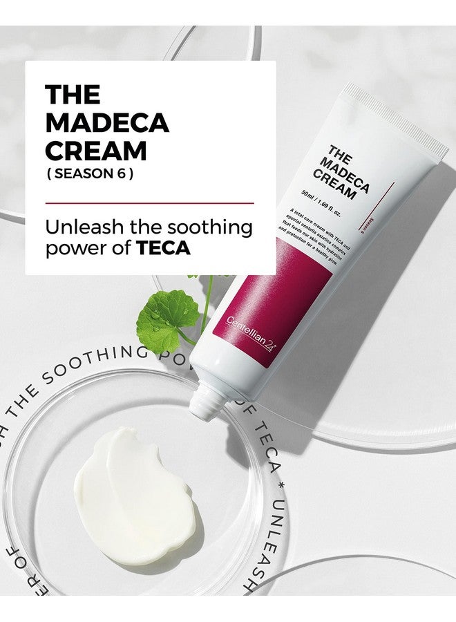 Madeca Cream (Season 6 1.7+0.5Fl Oz) Centella Moisturizer For Face Korean Skin Care. Dry Sensitive Skin. Teca Centella Asiatica Madecassoside.