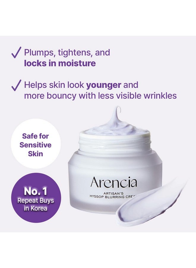 Hyssop Blurring Cream Intense Collagen Face Moisturizer & Night Repair Cream For Antiaging Nourishing Skin Barrier Premium Korean Skincare 1Oz