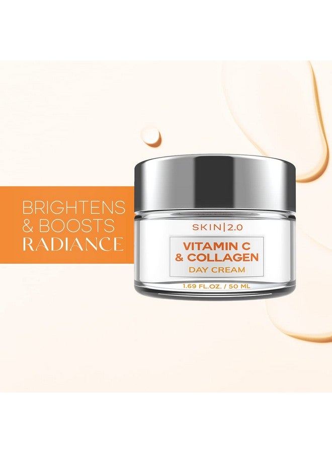Vitamin C And Collagen Daily Face Moisturizer Antiaging Skin Tightening Brightening Day Cream Cruelty Free Korean Skin Care For All Skin Types 1.69 Fl. Oz