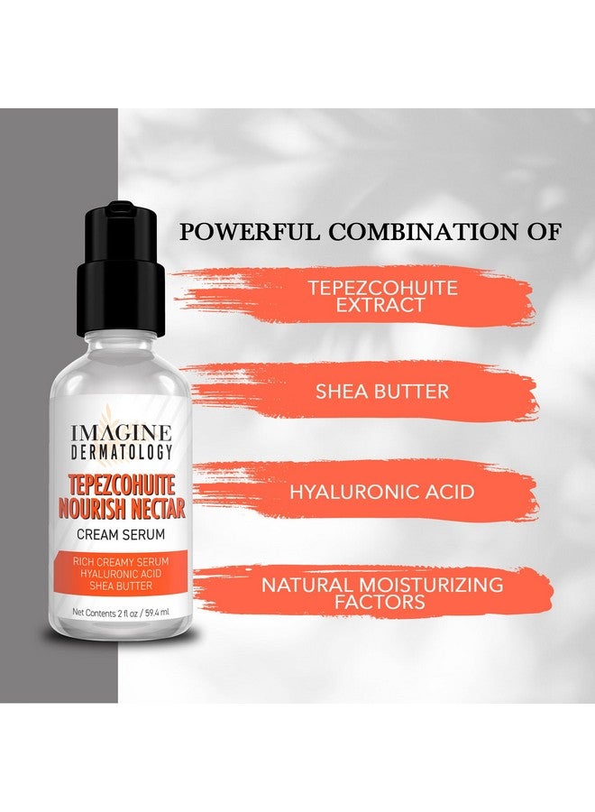 Tepezcohuite Nourish Nectar Concentrated Hyaluronic Acid Shea Butter Cream Serum Moisturizer Mimosa Tenuiflora Bark Extract Used By Mayan Healers Unscented Paraben Free Made In Usa 2 Fl Oz/ 59.4 Ml