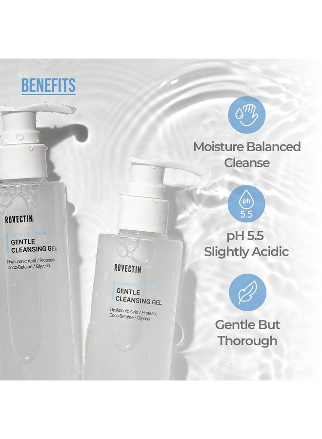 Calming Lotus Water Cream (2.1 Fl.Oz) Moisturizer + Aqua Cleansing Gel (5.9 Fl. Oz) Ph Balanced Facial Wash Vegan Korean Skincare Bundle [2 Pack]