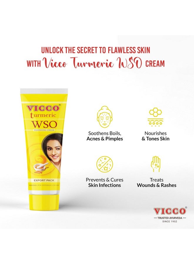 Turmeric Wso Skin Cream Turmeric Face Cream Turmeric Cream Suitable For All Skin Types 100% Natural (Pack Of 3 X 2.82 Oz)