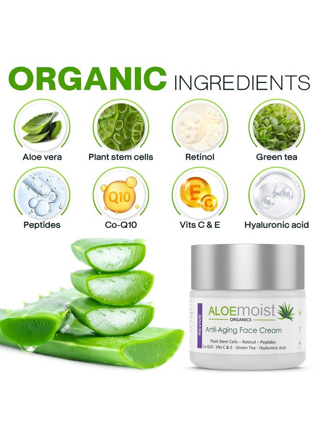 Anti Aging Retinol Cream For Face With Hyaluronic Acid Vitamin C & E Pure Aloe Vera Gel Green Tea Glycolic Acid Retinol Eye Cream Fine Line & Wrinkle Cream For Women & Men 2 Fl Oz.