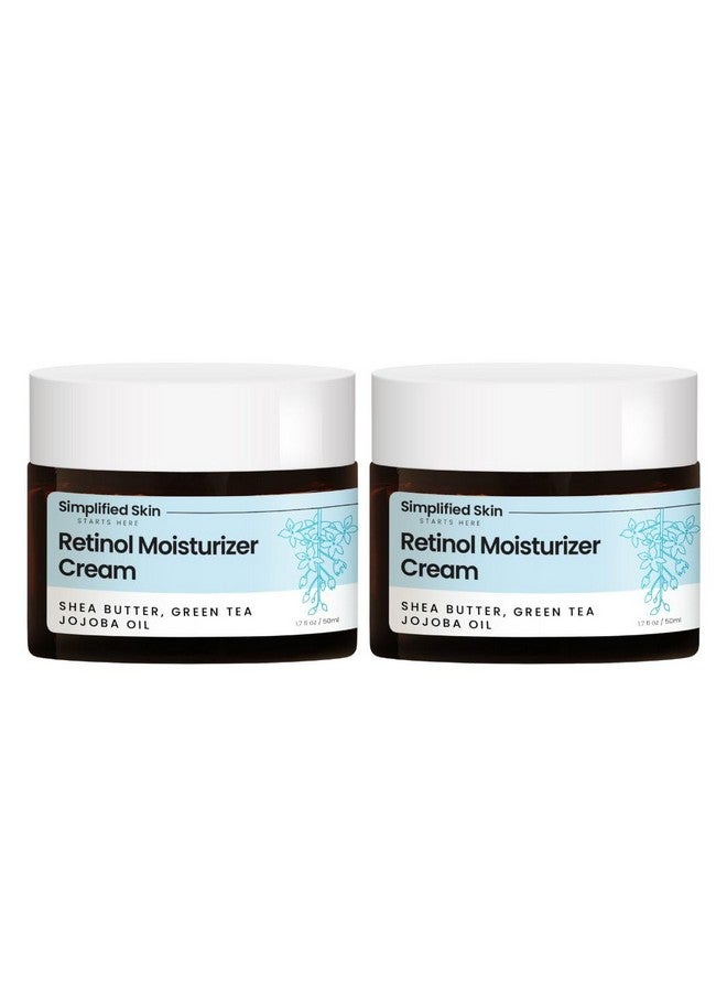 2.5% Retinol Cream Face Moisturizer W/Vitamin E & Hyaluronic Acid For Wrinkles & Acne Eye Cream Anti Aging Skin Care Night & Day Moisturizer Face Cream 1.7 Oz 2 Pack