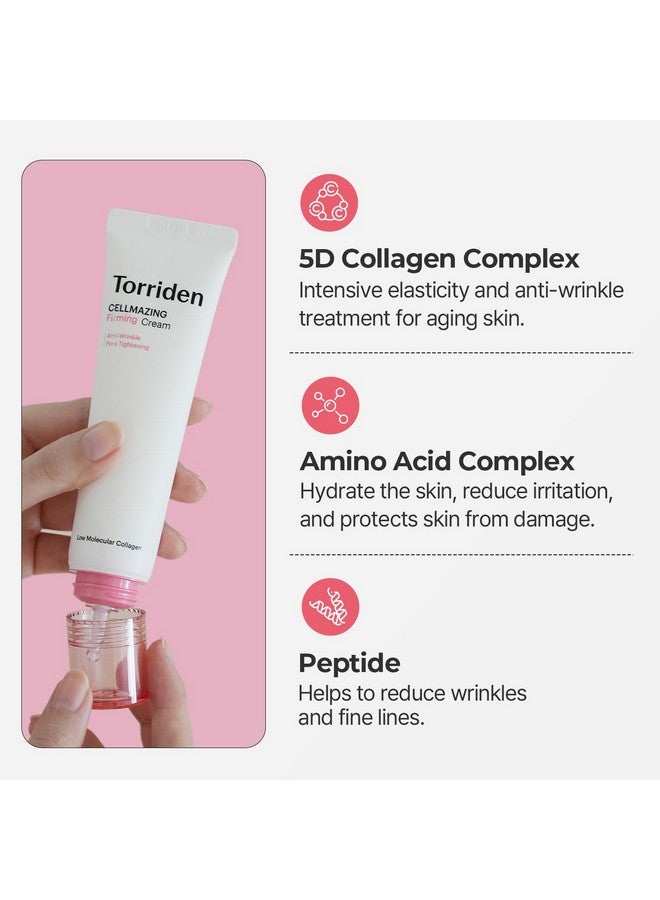 Cellmazing Low Molecular Collagen Firming Cream 2.02 Fl.Oz 5D Collagen Complex Minimize Pores & Wrinkles Intense Hydration Nongreasy Firming Finish Cruelty Free