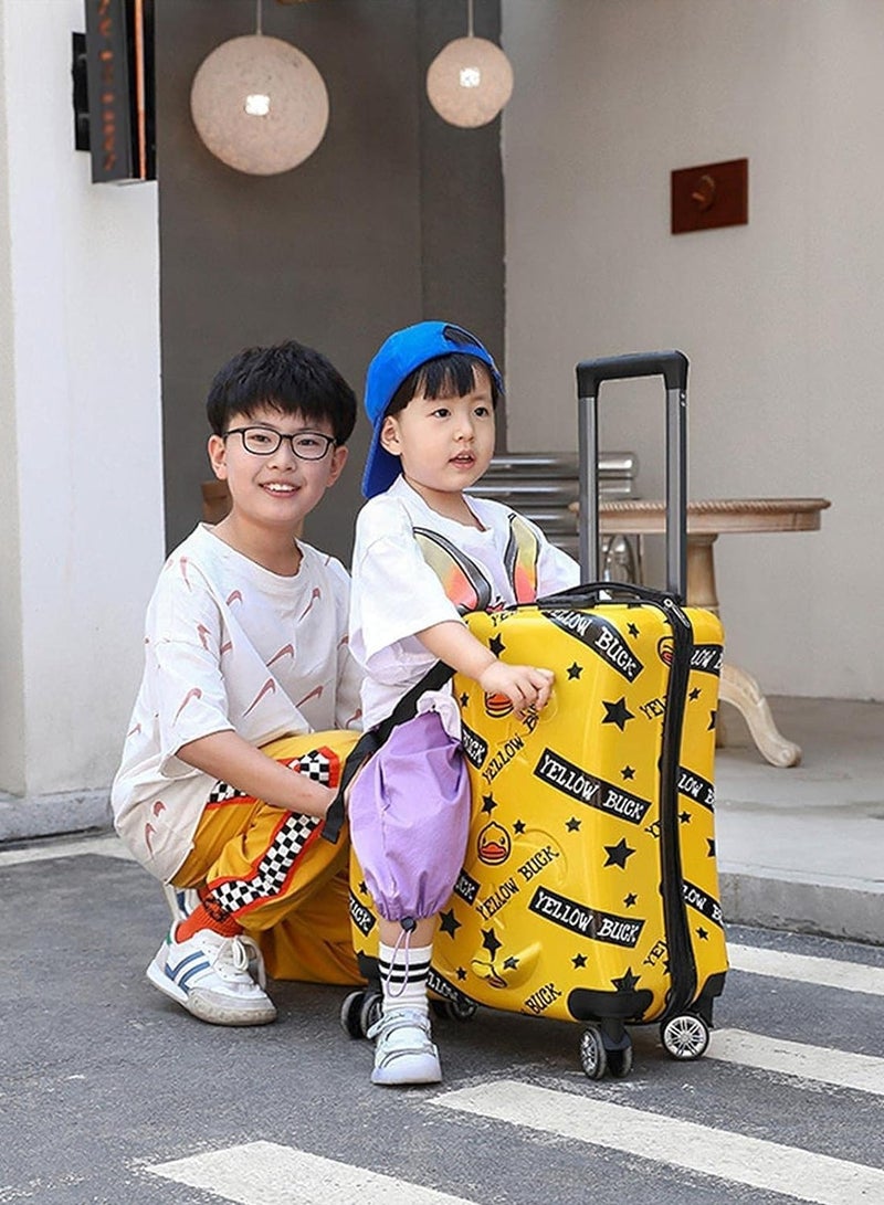 Children Trolley Case, Kid Riding Luggage ABS Material 360 Degree Silent Travel Suitcase