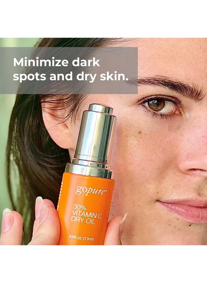 30% Vitamin C Dry Oil Dark Spot Reducer With Antiaging Vitamin C Oil To Improve Fine Lines & Wrinkles With Moisturizing Squalane For Glowing & Youthfullooking Skin 0.43 Fl Oz