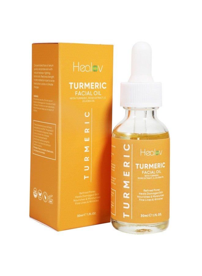 Turmeric Oil For Face & Body All Natural Turmeric Skin Brightening Oil For Dark Spots Turmeric Facial Repair Serum Cleanses Skin Fights Acne Evens Tone Heals Scars Turmeric Serum For All Skin