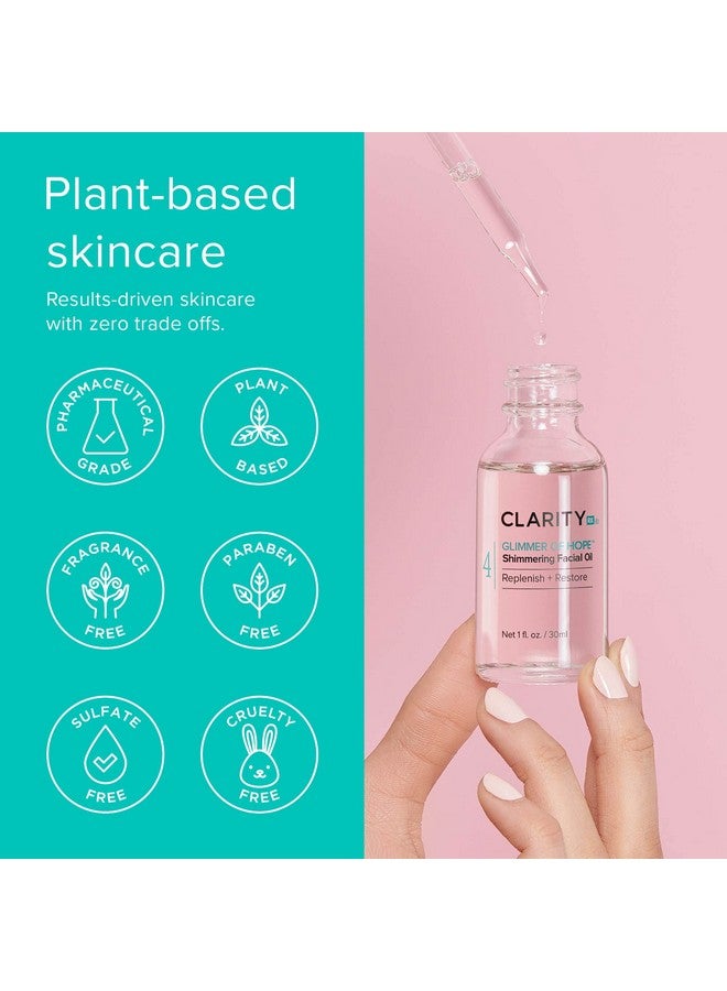 Glimmer Of Hope Shimmering Restorative Face Oil Natural Plantbased Moisturizing Facial Treatment With Coconut Rose & Jojoba For Dry & Aging Skin (1 Fl Oz)