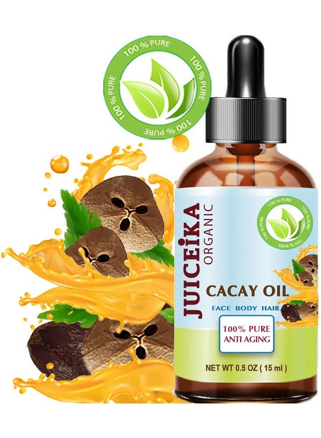 Cacay Oil 100% Pure Natural Virgin Unrefined Coldpressed Carrier Oil 0.5 Fl Oz 15 Ml For Face Skin Body Hair Lip Nails