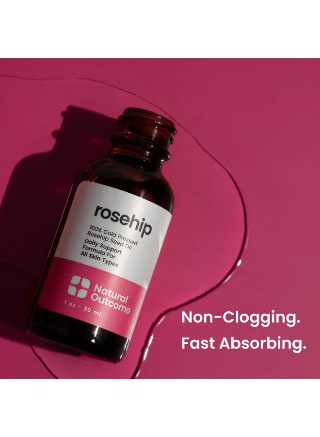 Rosehip Oil 100% Pure Coldpressed Rosehip Seed Face Oil Antiaging Facial Oil To Plump Balance & Hydrate 1 Oz