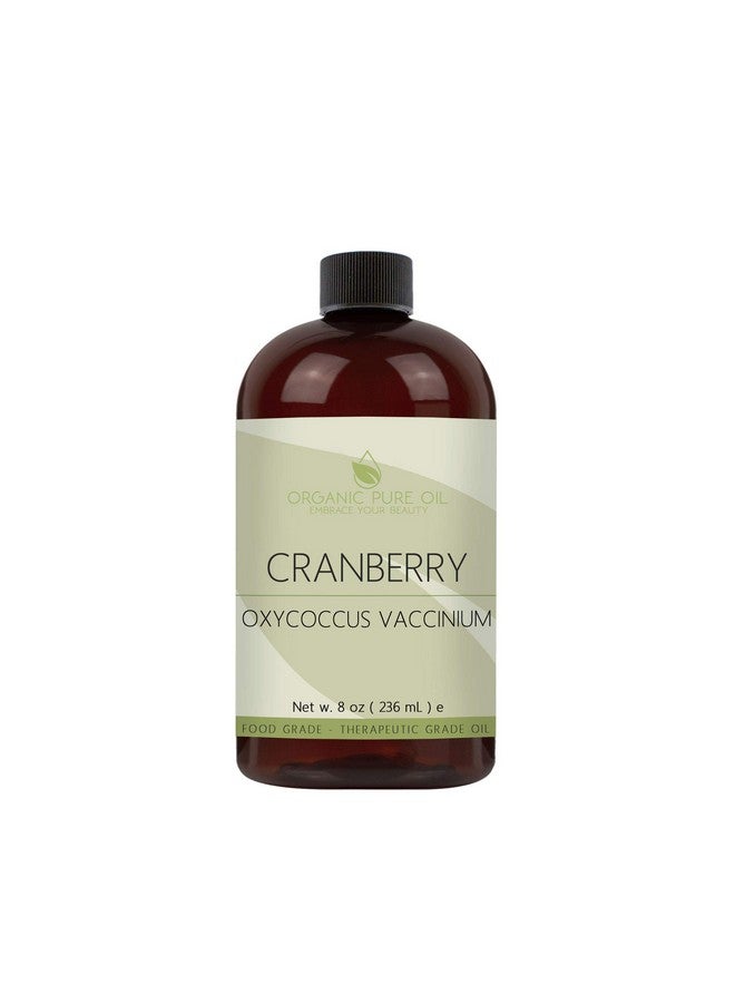 Organic Pure Oil Cranberry Seed Oil (8 Fl Oz) 100% Pure & Unrefined Cold Pressed Raw Nongmo For Skin Hair Moisturizing & Hydrating