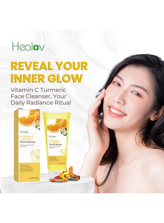 Turmeric Face Wash Skin Brightening Turmeric Liquid Soap For Discoloration Natural Anti Aging Exfoliating Turmeric Facial Cleanser For Spots Acne Sun Damage Turmeric Soap Skincare