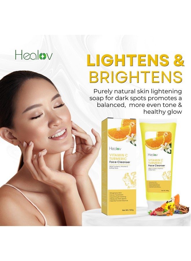 Turmeric Face Wash Skin Brightening Turmeric Liquid Soap For Discoloration Natural Anti Aging Exfoliating Turmeric Facial Cleanser For Spots Acne Sun Damage Turmeric Soap Skincare