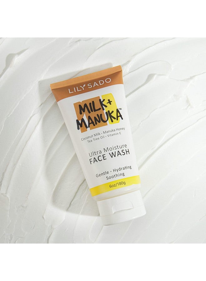 Milk+Manuka Coconut Milk & Honey Cream Face Cleanser Natural Ultra Moisturizing Facial Wash Cleanses Balances Soothes & Hydrates Large 6Oz