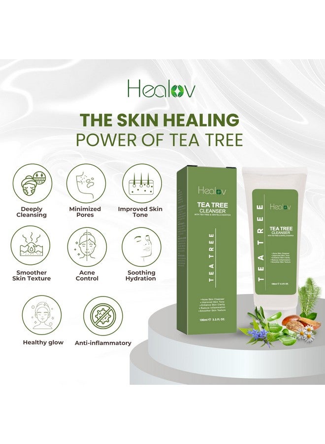 Tea Tree Face Wash Natural Tea Tree Soap Exfoliating Facial Cleanser Tea Tree Oil Fights Acne Skin Irritation And Prevents Breakouts Deeply Cleansing Hydrating Liquid Soap For Calm Fresh Skin