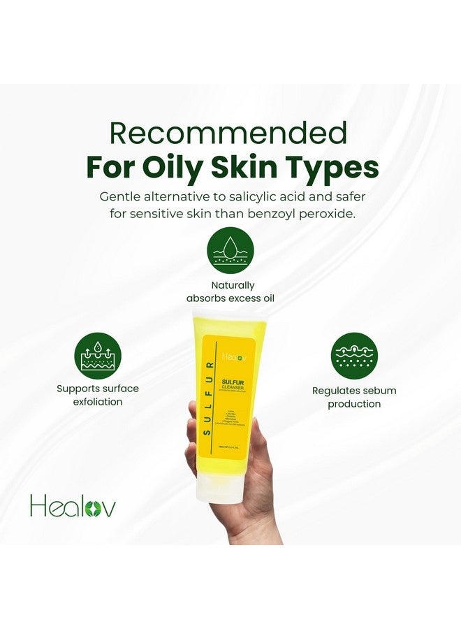 Sulfur Soap Sulfur Face & Body Wash For Acne Sulphur Exfoliating Facial Cleanser Absorbs Excess Oil Reduces Breakouts & Cleanses Skin Natural Cystic Acne Rosacea Skin Care Treatment