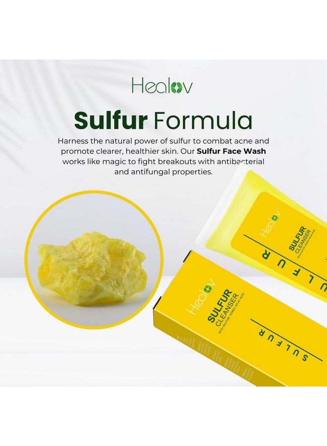 Sulfur Soap Sulfur Face & Body Wash For Acne Sulphur Exfoliating Facial Cleanser Absorbs Excess Oil Reduces Breakouts & Cleanses Skin Natural Cystic Acne Rosacea Skin Care Treatment