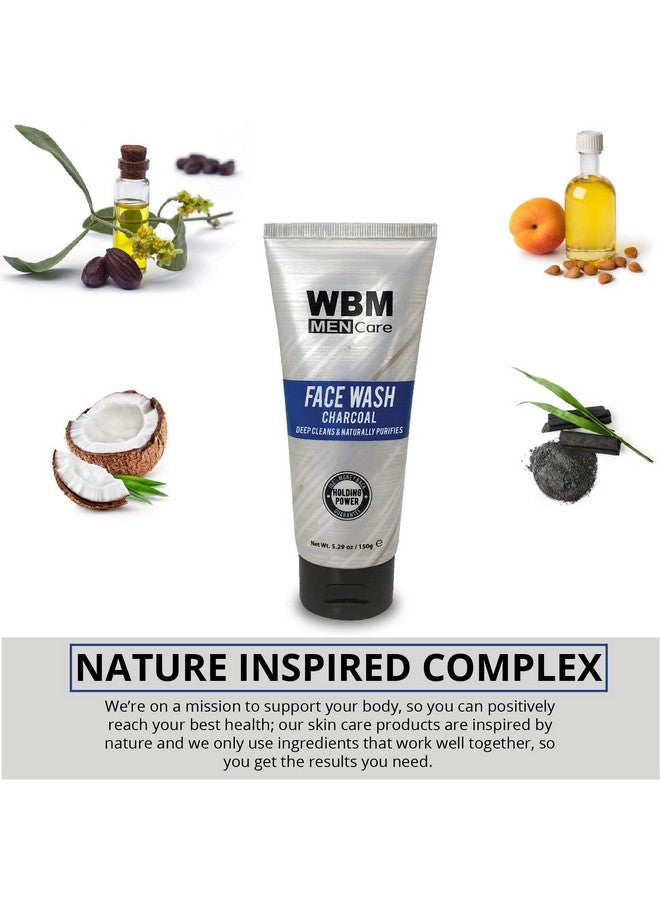 Care Men Deep Cleanse Charcoal Face Wash Daily Facial Cleanser For All Skin Types 5.29 Oz