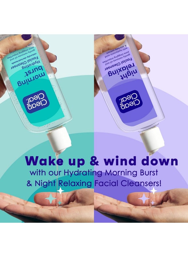 2Pack Day & Night Daily Face Cleansers Morning Burst Hydrating Facial Cleanser & Night Relaxing Deep Cleansing Face Wash Oilfree & Won'T Clog Pores 2 X 8 Fl. Oz