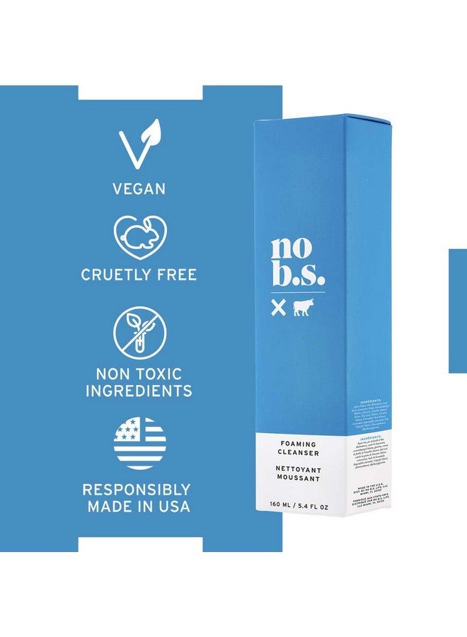 No Bs Foaming Cleanser Natural Face Wash With Green Tea & Aloe For Women Mengreat For Acne & Dry Skinvegan(5.4 Oz).Includes Free Skincare Samples.