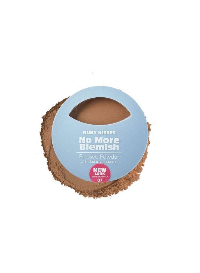 No More Blemish Face Powder With Salicylic Acid Korean Makeup Matte Finish Full Coverage Pressed Powder (Chocolate)